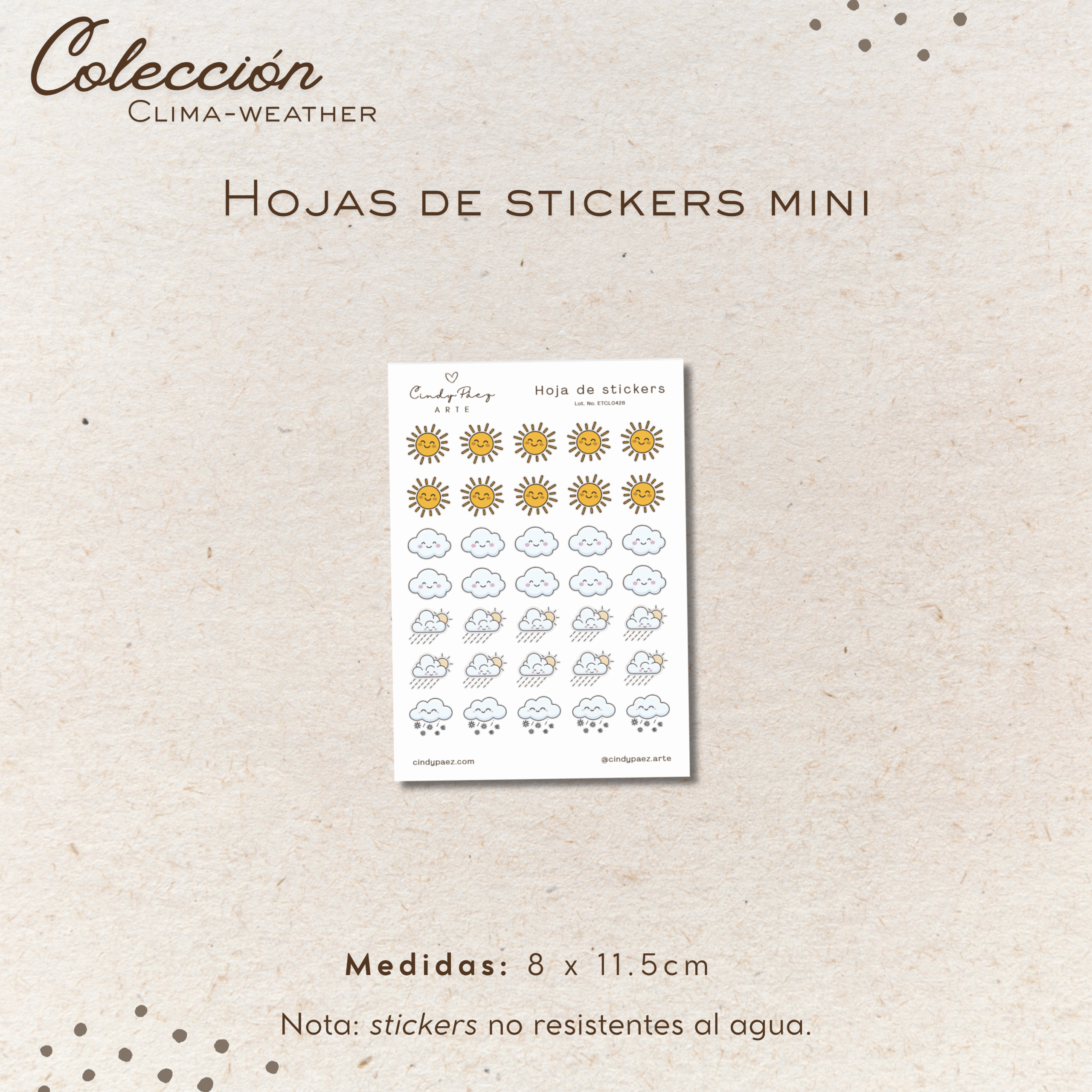 Hoja de sticker mini- Clima-Weather