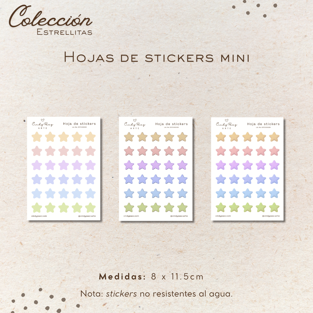 Hojas de stickers mini- Estrellitas