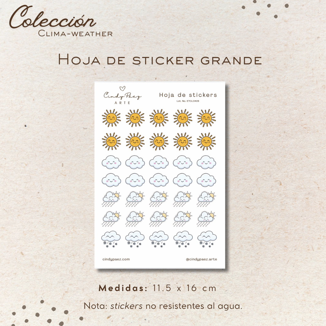 Hoja de stickers - Clima-Weather