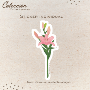 Sticker individual - Flores rosas
