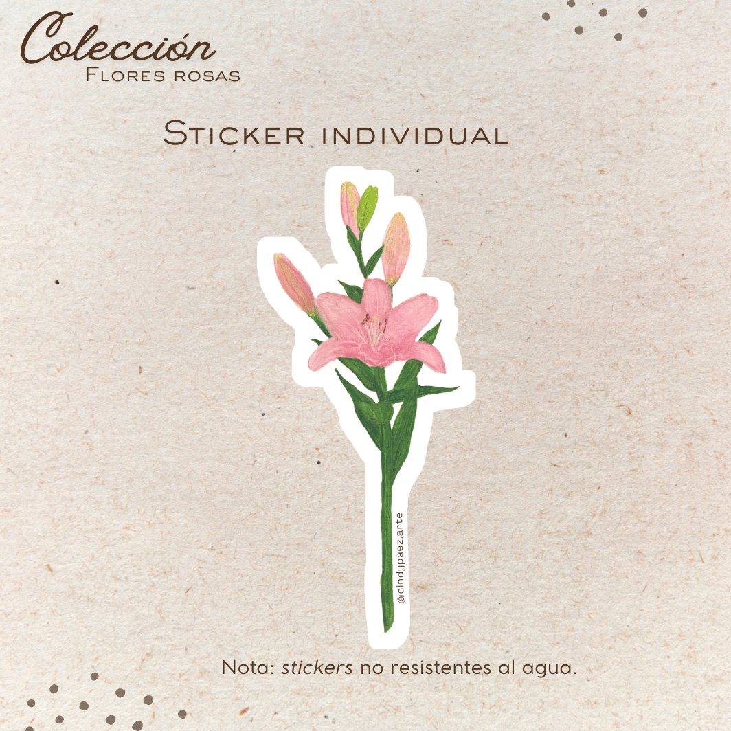 Sticker individual - Flores rosas