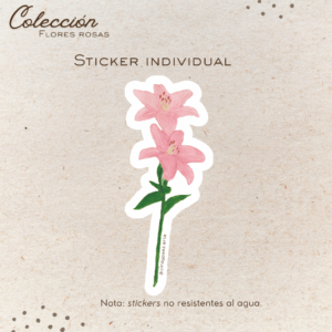 Sticker individual - Flores rosas