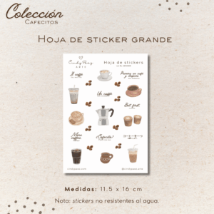 Hoja de sticker - Cafecitos