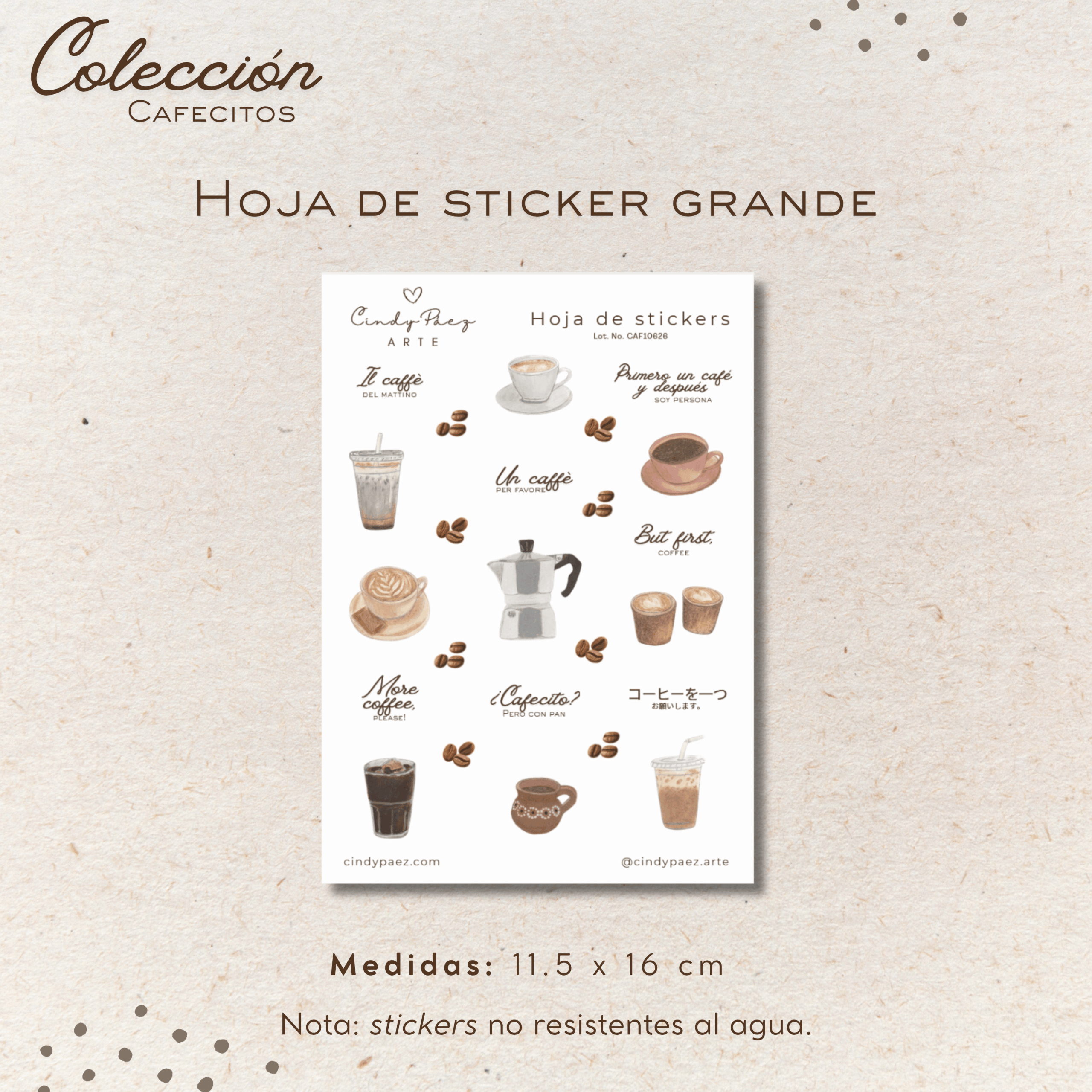 Hoja de sticker - Cafecitos