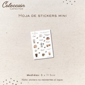 Hoja de stickers mini - Cafecitos