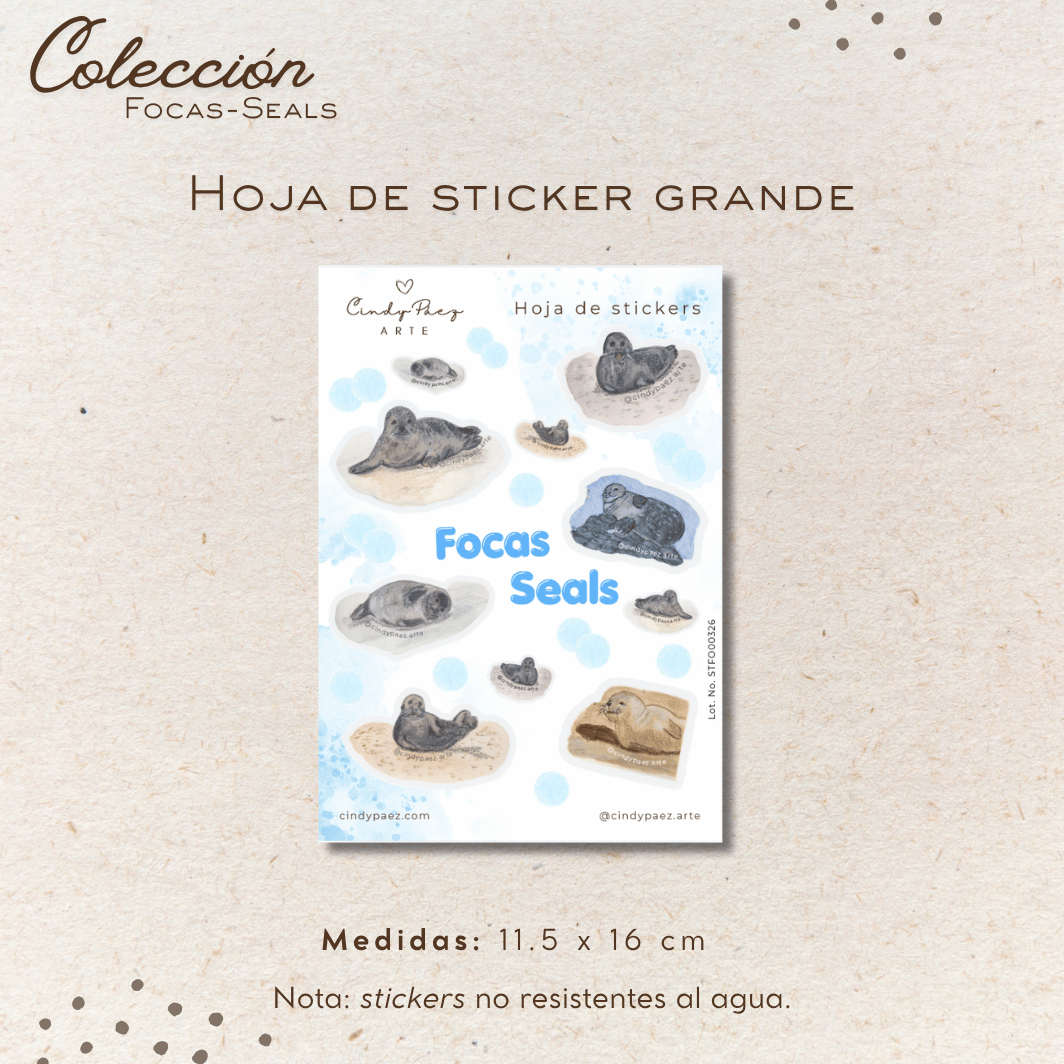 Hoja de stickers – Focas-Seals