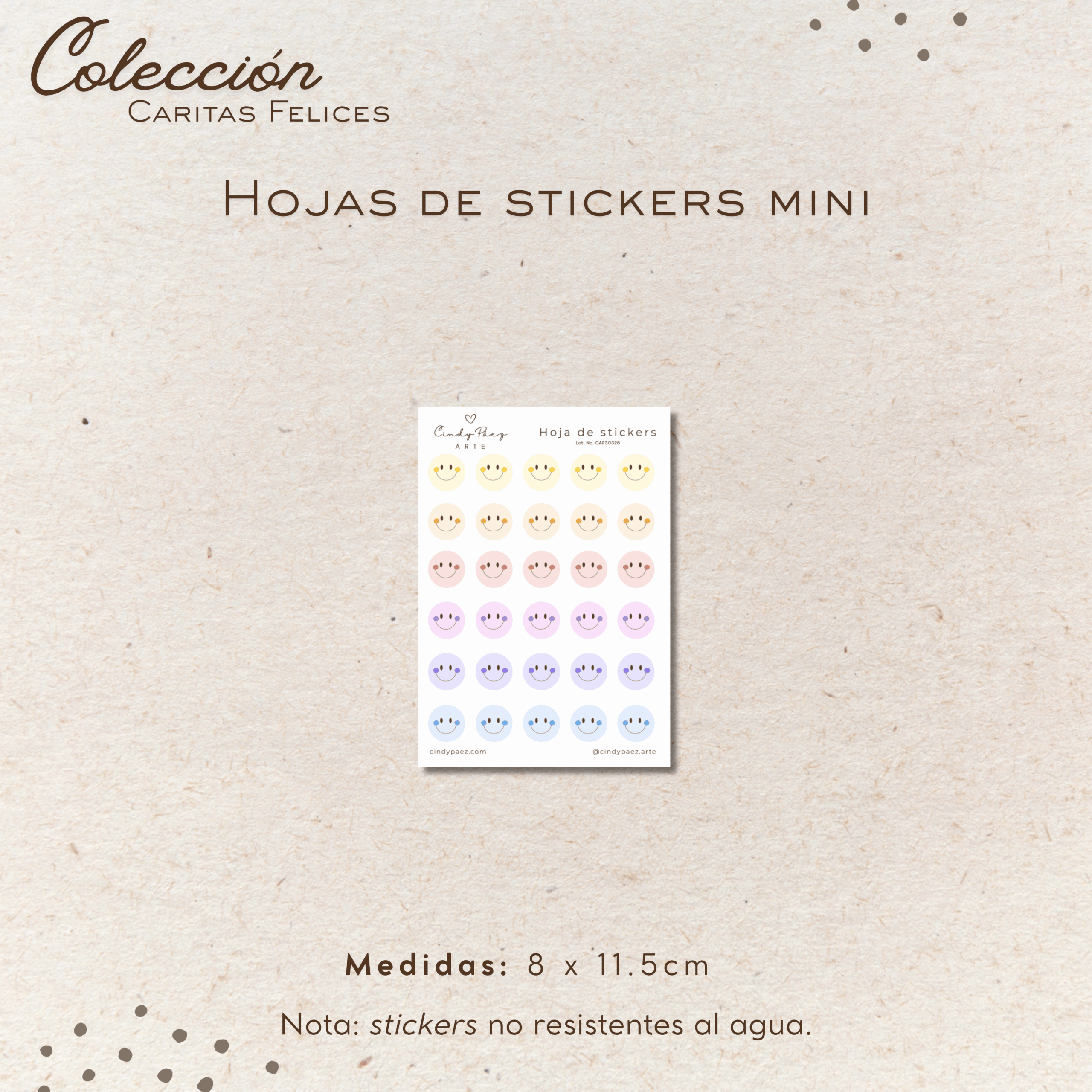 Hoja de stickers mini - Caritas felices 3