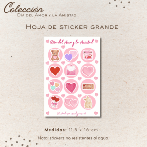 Hoja de stickers - Día del Amor y la Amistad 1