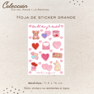 Hoja de stickers - Día del Amor y la Amistad 2