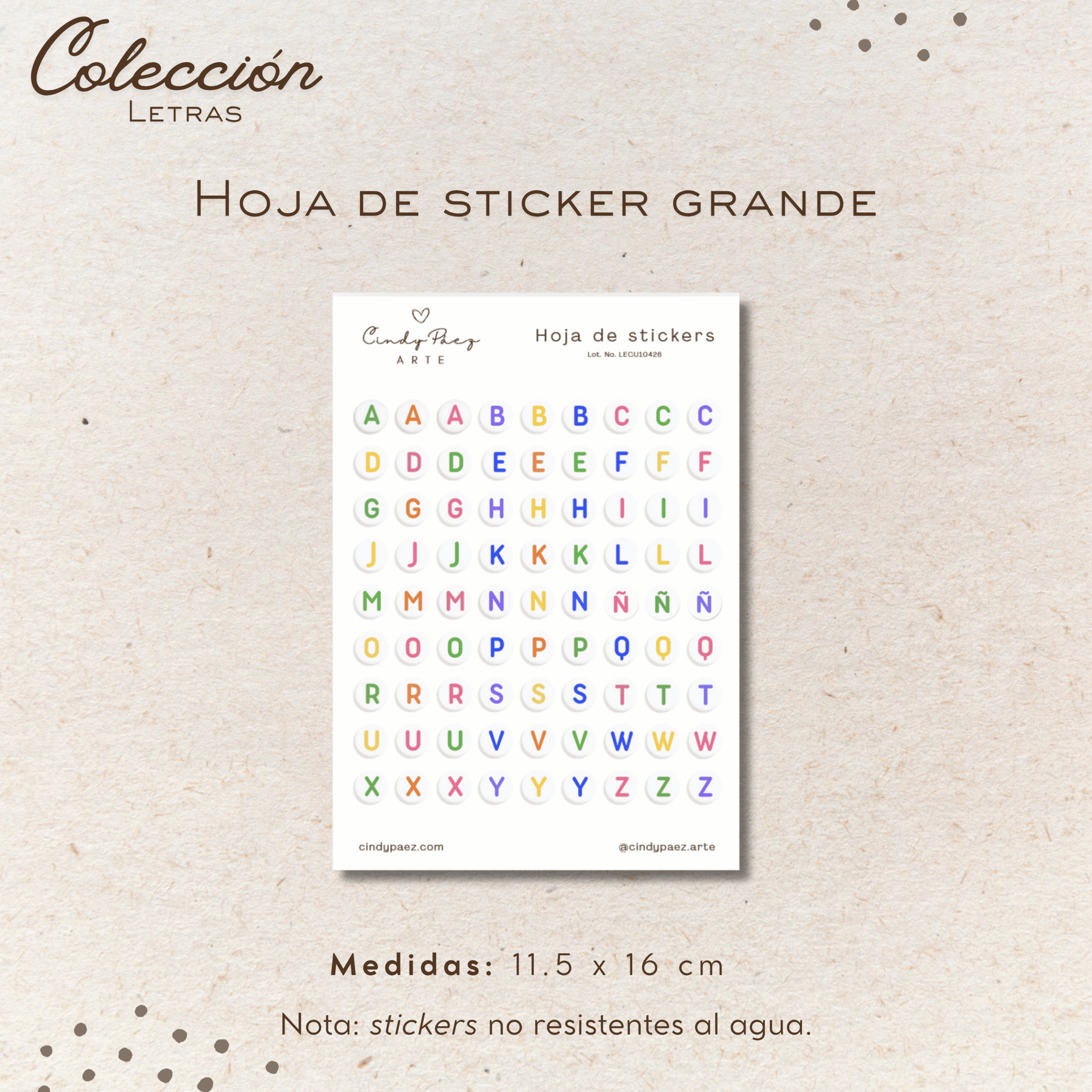 Hoja de stickers - Letras 1