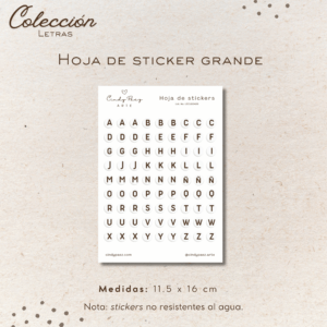 Hoja de stickers - Letras 2