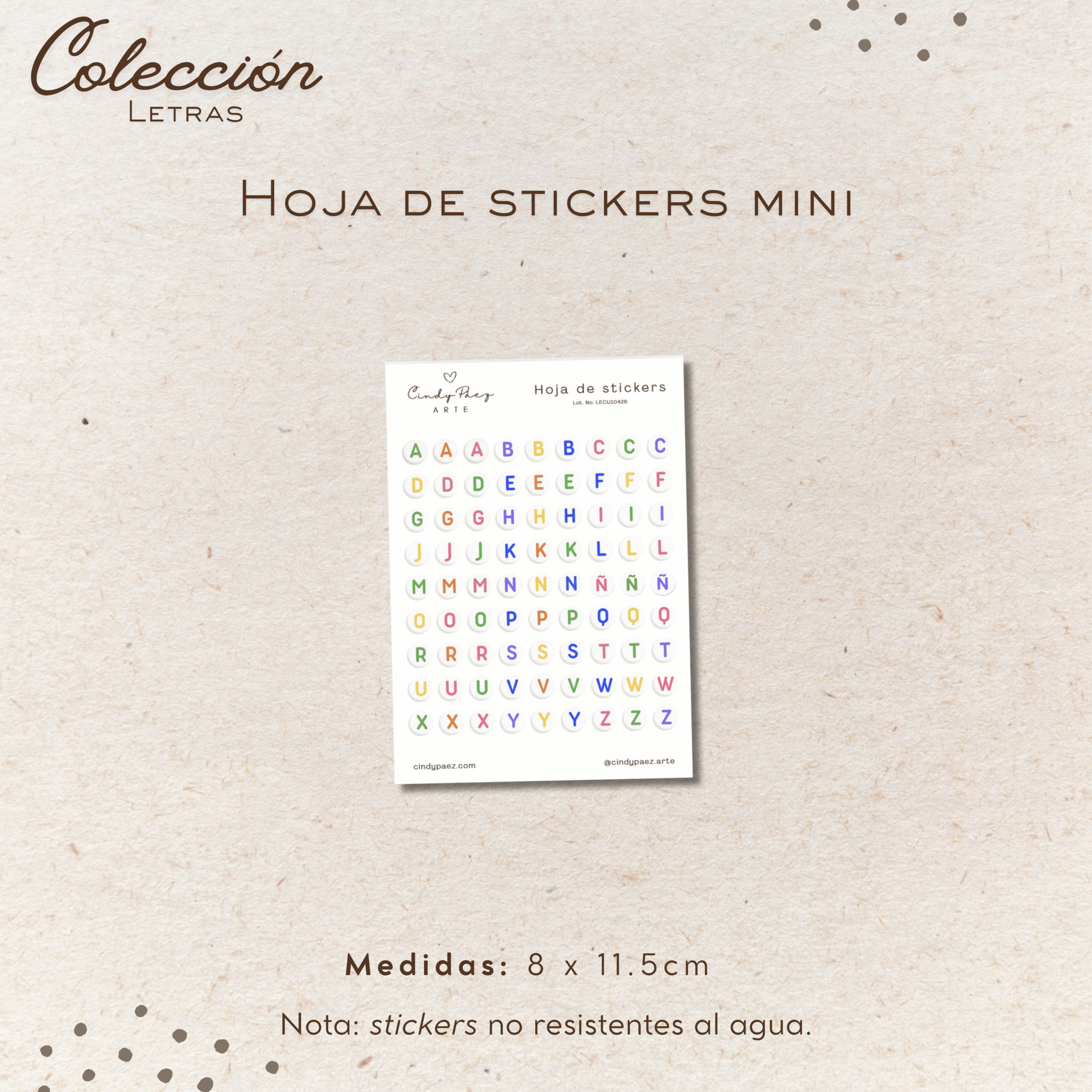 Hoja de stickers mini - Letras 1