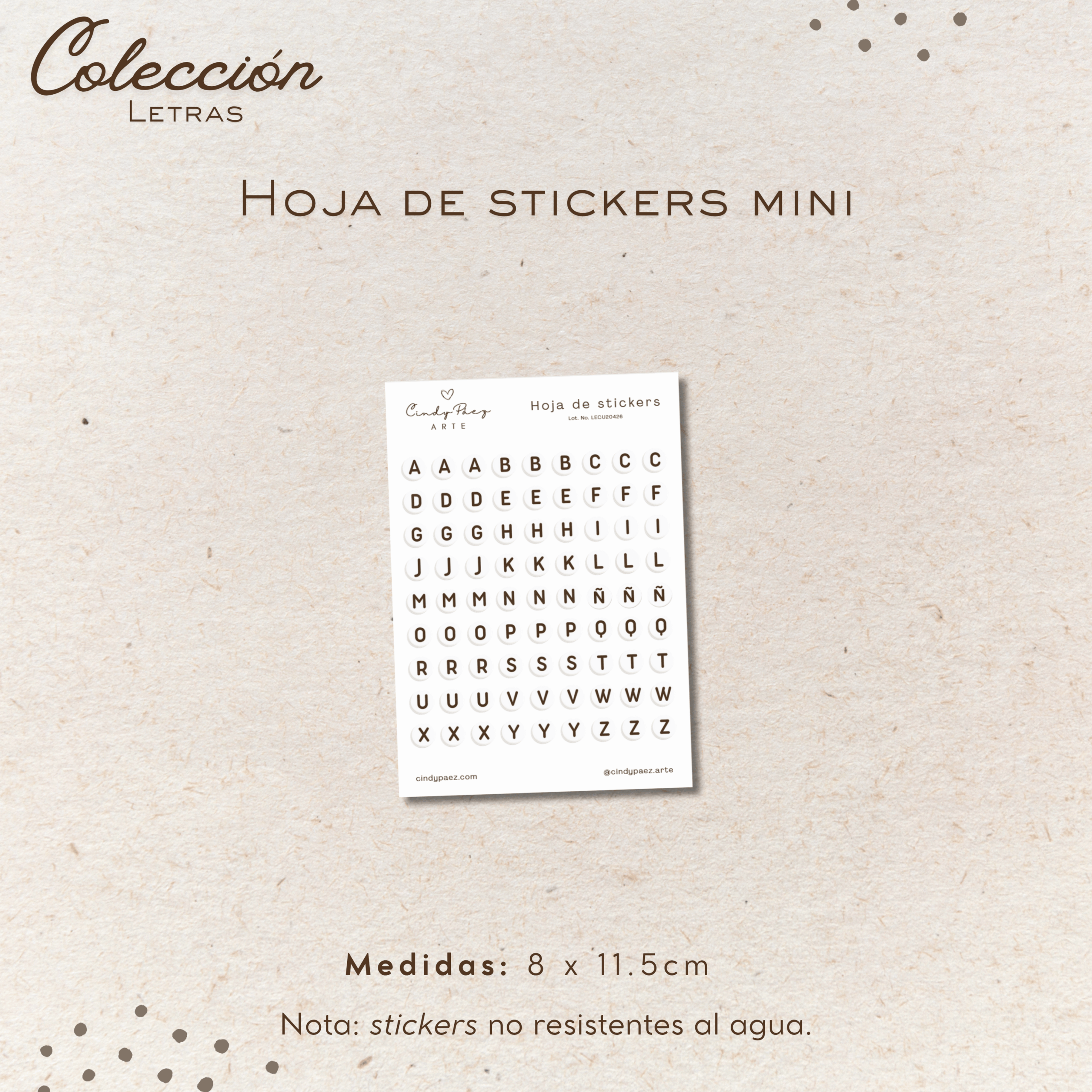 Hoja de stickers mini - Letras 2